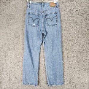 Levis Jeans Womens 29 Blue Premium Big E Button Fly Ribcage Straight Ankle